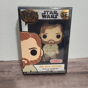 Pop Obi Wan Kenobi Enamel Pin in Black and Gold